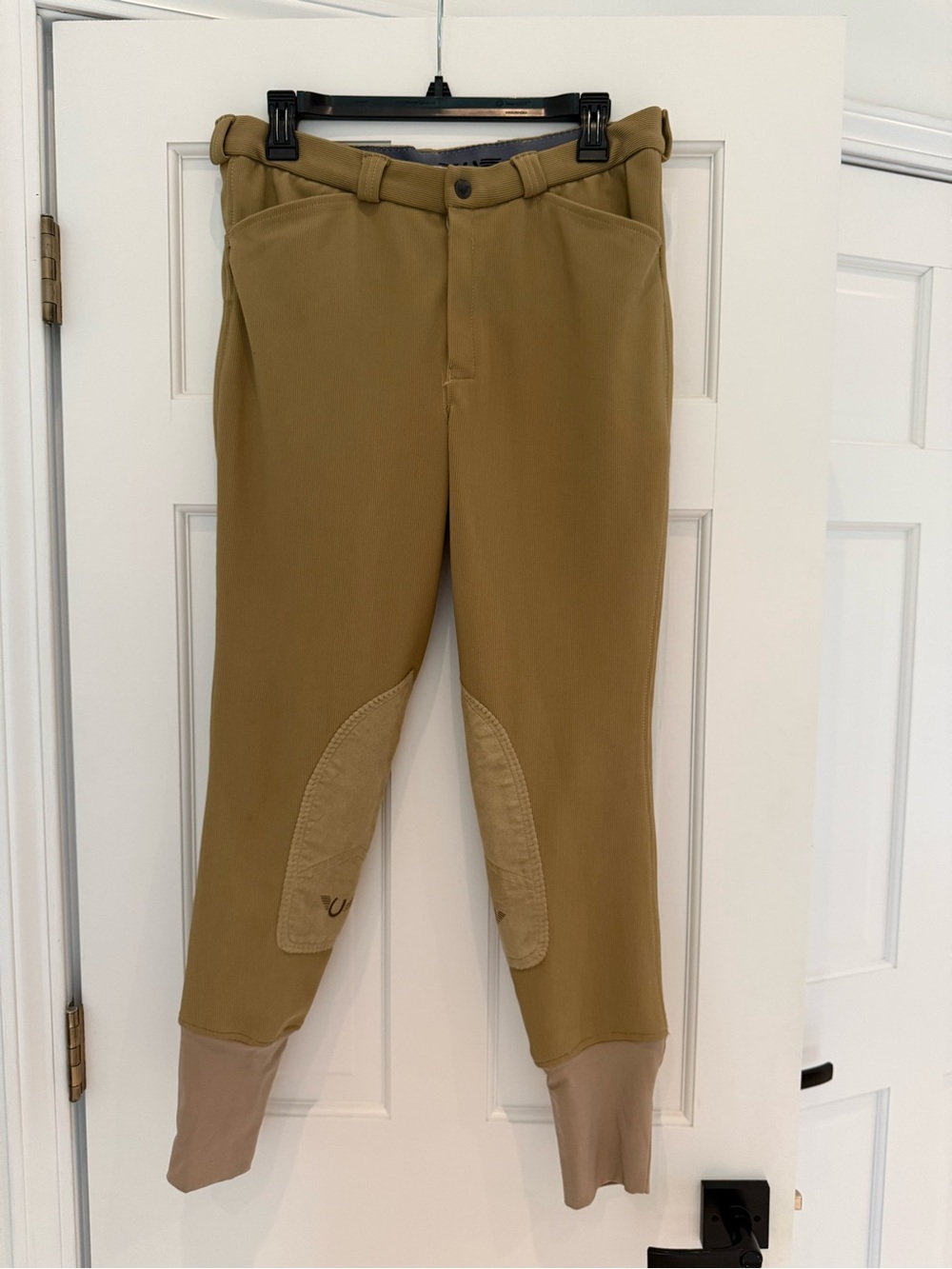 TUFFRIDER men's ribb patrol knee patch breeches pant in light tan size 34